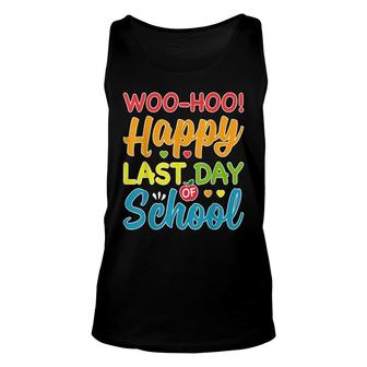 Woo Hoo Happy Last Day Of School Fun Teacher Student Summer Unisex Tank Top - Seseable