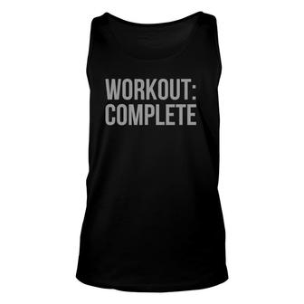 Workout Complete Gym Workout Motivation Hidden Message Tee Tank Top | Mazezy