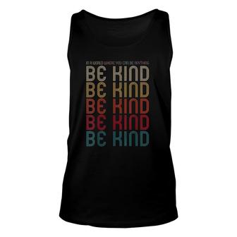 Womens In A World Where You Can Be Anything Be Kind Inspirational V-Neck Tank Top