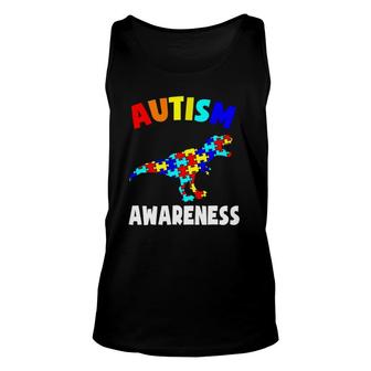 World Autism Awareness 2 April 2022 Cute Dinosaur Unisex Tank Top | Mazezy