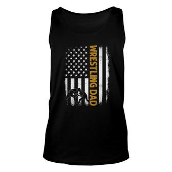 Wrestling Dadamerican Flag 4Th Of July Fathers Day Unisex Tank Top - Seseable
