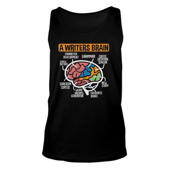 Writing Published Author Book Writer A Writers Brain Unisex Tank Top | Mazezy