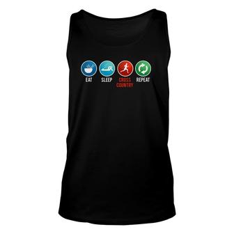 Xc Eat Sleep Cross Country Repeat Running Workout Tank Top | Mazezy