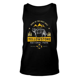 Yellowstone National Park Grey Wolf Unisex Tank Top | Mazezy