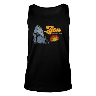 Zion National Park Retro Throwback Graphic Tee Unisex Tank Top | Mazezy