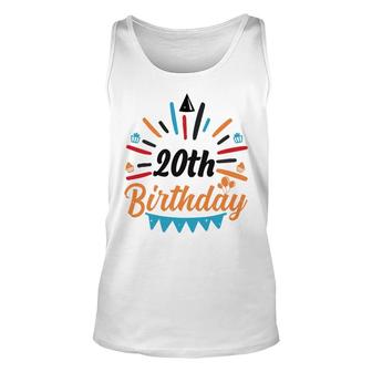 20Th Birthday Which Marks Memories With Great Party Night Since 2002 Unisex Tank Top - Seseable