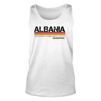 Albania Retro Vintage Stripes Men And Women Unisex Tank Top - Seseable