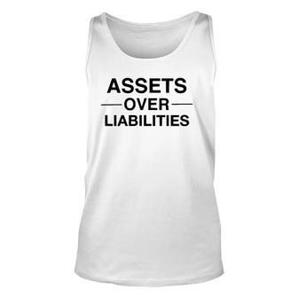 Assets Over Liabilities Funny Accountant Unisex Tank Top | Mazezy
