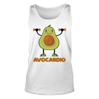 Avocardio Funny Avocado Is Gymming So Hard Unisex Tank Top - Seseable