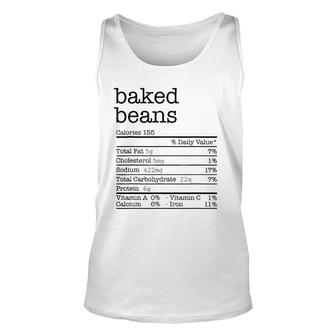 Baked Beans Nutrition Facts Funny Thanksgiving Christmas Unisex Tank Top - Seseable