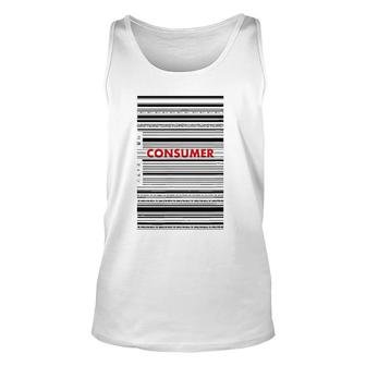 Barcode Consumer Streetwear Fashion Japanese Graphic Tee Unisex Tank Top | Mazezy