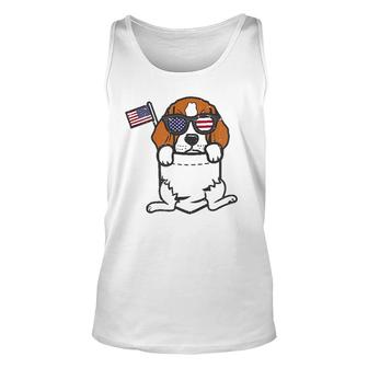 Beagle Feet Pocket Cute American Usa 4Th Of July Fourth Dog Unisex Tank Top - Seseable