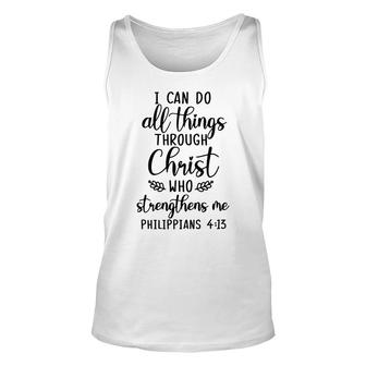 Bible Verse I Can Do All Things Through Christ Who Strengthens Me Christian Unisex Tank Top - Seseable