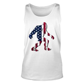 Bigfoot Flag - American Usa Flag Patriotic 4Th Of July Funny Unisex Tank Top - Seseable