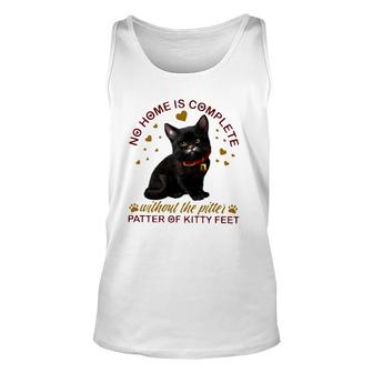 Black Cat No Home Is Complete Without The Pitter Patter Of Kitty Feet Tank Top | Mazezy