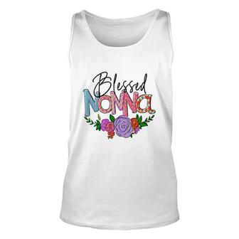 Blessed Nonna Flower Grandma From Daughter With Love New Unisex Tank Top - Seseable
