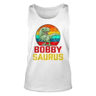Bobby Saurus Family Reunion Last Name Team Funny Custom Unisex Tank Top - Seseable