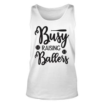 Busy Raising Ballers Gray And Black Graphic Unisex Tank Top - Seseable