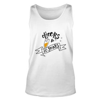 Cheers To 20 Years And 20Th Birthday Since I Was Born In 2002 Unisex Tank Top - Seseable