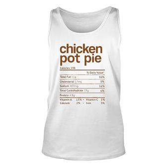 Chicken Pot Pie Nutrition Facts Funny Thanksgiving Christmas Unisex Tank Top - Seseable