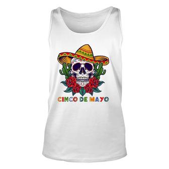 Cinco De Mayo Mexican Cross Sunglasses Skull Mustache Unisex Tank Top - Seseable