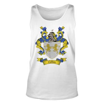 Collins Coat Of Arms | Collins Surname Family Crest Unisex Tank Top - Seseable