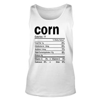 Corn Nutrition Facts Funny Thanksgiving Christmas Food Unisex Tank Top - Seseable