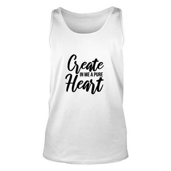 Create In Me A Pure Heart Bible Verse Black Graphic Christian Unisex Tank Top - Seseable
