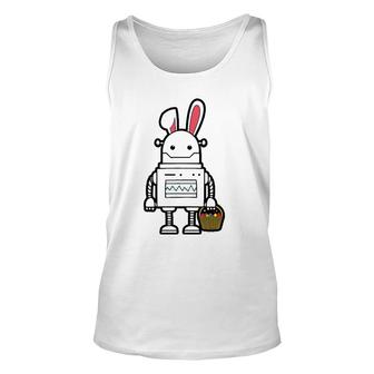 Cute Easter Robot Bunny Easter Day Unisex Tank Top | Mazezy