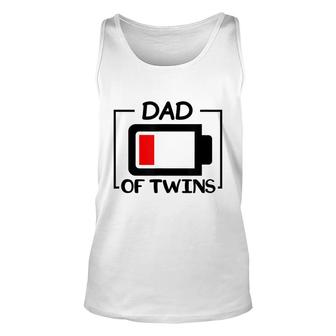 Dad Of Twins Low Battery Tired Twins Dad Unisex Tank Top - Thegiftio UK