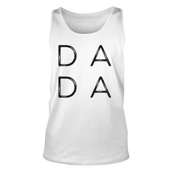 Distressed Dada Fathers Day For New Dad Him Grandpa Papa Unisex Tank Top - Seseable