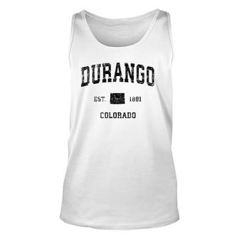 Durango Colorado Co Vintage Sports Design Black Print Unisex Tank Top | Mazezy
