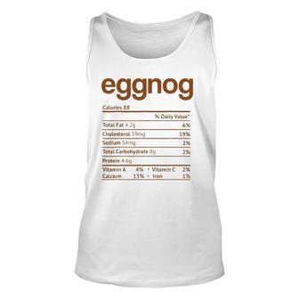 Eggnog Nutrition Facts Funny Thanksgiving Christmas Food Unisex Tank Top - Seseable
