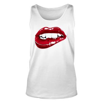 Enjoy Cool Women Graphic Lips Tee S Women Red Lips Fun Unisex Tank Top | Mazezy