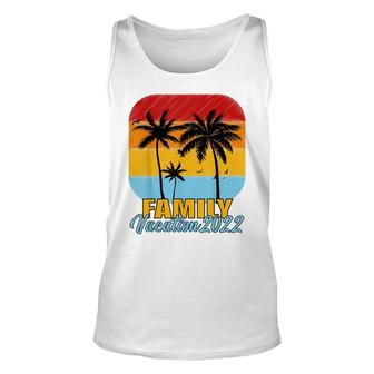 Family Vacation 2022 Beach Tropical Matching Group Vintage V2 Unisex Tank Top - Thegiftio UK
