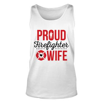 Firefighter Proud Wife Red Black Graphic Meaningful Unisex Tank Top - Seseable