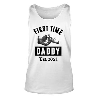 First Time Daddy Est 2021 New Dad Gift On Fathers Day Unisex Tank Top - Seseable