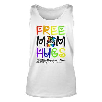 Free Mom Hugs Messy Bun Rainbow Lgbt Pride Unisex Tank Top - Seseable