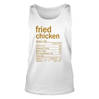 Fried Chicken Nutrition Facts Thanksgiving Christmas Food Unisex Tank Top - Seseable