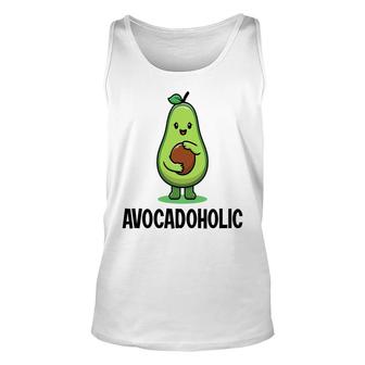 Funny Avocado Avocadoholic Hug A Small Ball Unisex Tank Top - Seseable