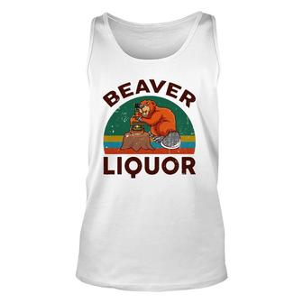 Funny Beaver Liquor For Liqueur Beer Drinking Lover Unisex Tank Top | Mazezy