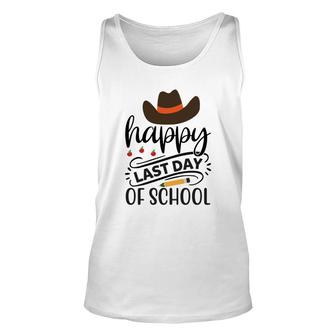 Happy Last Day Of School With Black Cowboy Hat Unisex Tank Top - Seseable