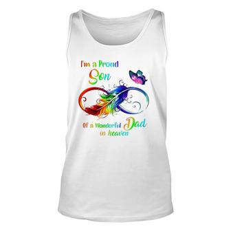 Im A Proud Son Of A Wonderful Dad In Heaven 95 Fathers Day Unisex Tank Top - Seseable