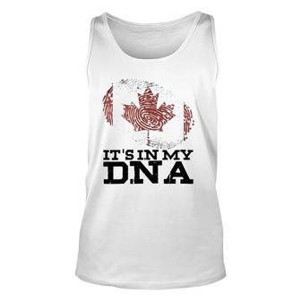 Its In My Dna Canadian Canada Flag Hockey Fan Gifts Unisex Tank Top | Mazezy