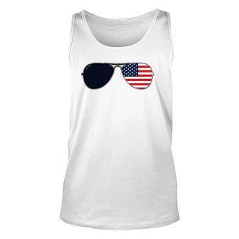 Joe Biden Aviator American Flag Sunglasses Patriotic Unisex Tank Top | Seseable UK