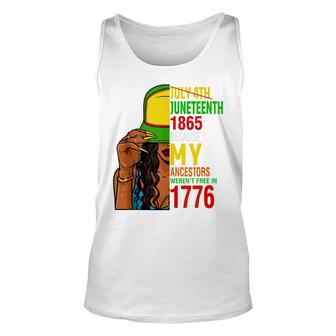 Juneteenth Day Ancestors Free 1776 July 4Th Black African Unisex Tank Top - Seseable