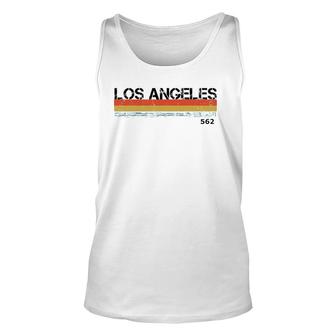 La Los Angeles Area Code Vintage Retro Stripes Unisex Tank Top - Seseable