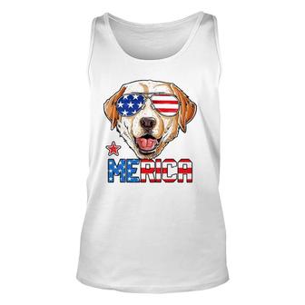 Labrador 4Th Of July S Merica Men Usa American Flag Dog Unisex Tank Top - Seseable