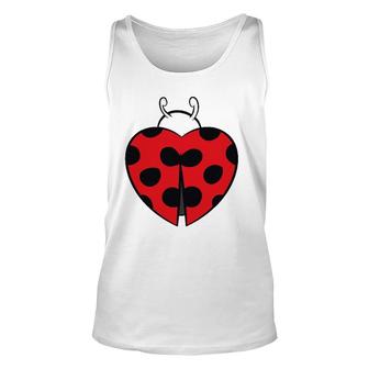 Ladybug Heart Love Ladybugs Gift Unisex Tank Top | Mazezy