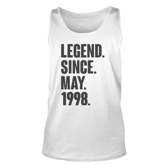 Legend Since May 1998 Birthday Gift For 23 Years Old Man Unisex Tank Top - Seseable